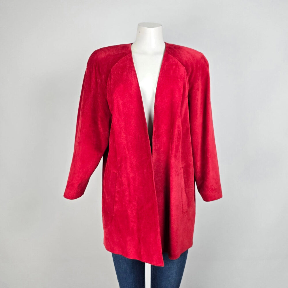 Vintage Danier Red Leather Jacket Size S/M